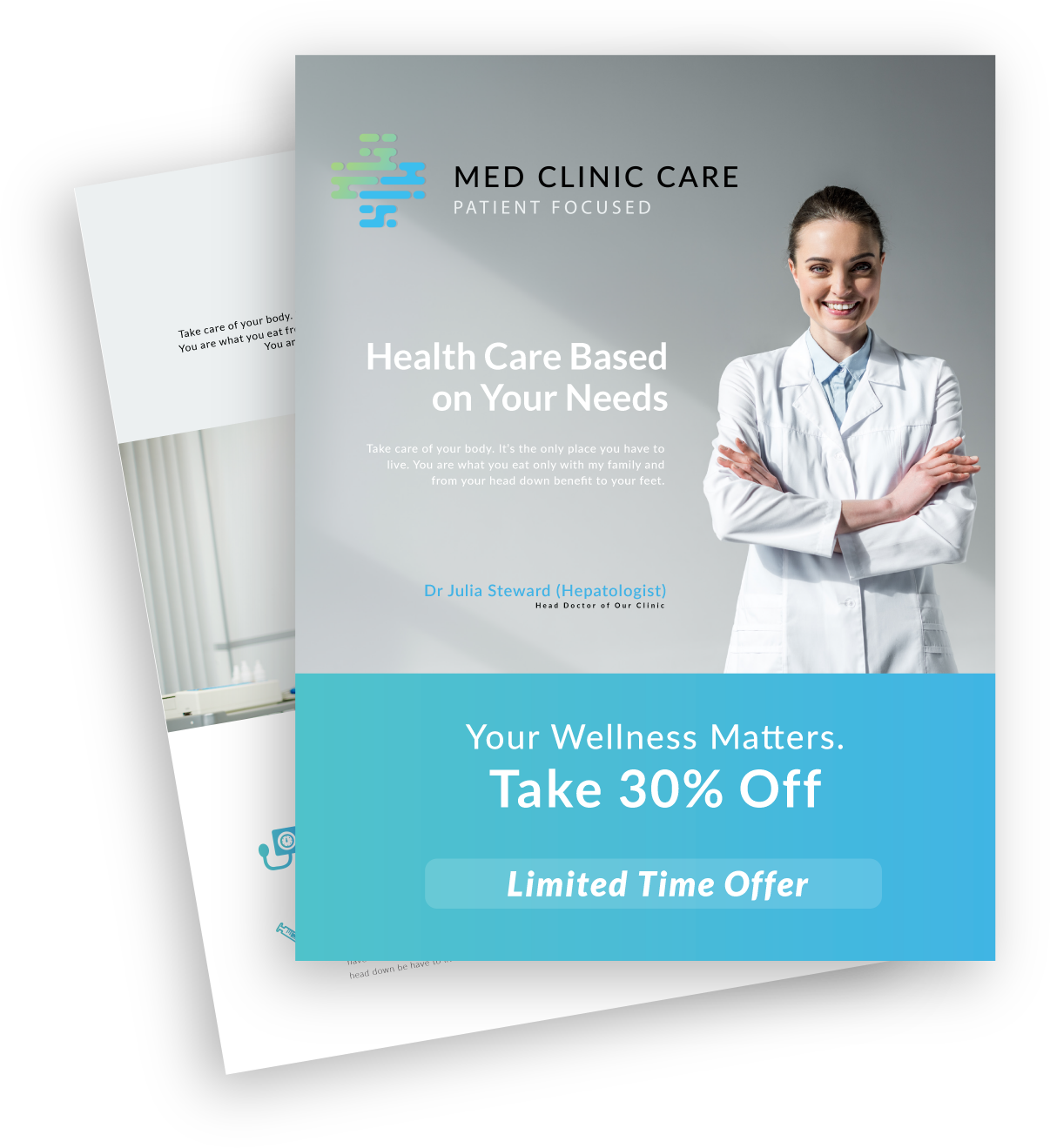 A medical clinic flyer template